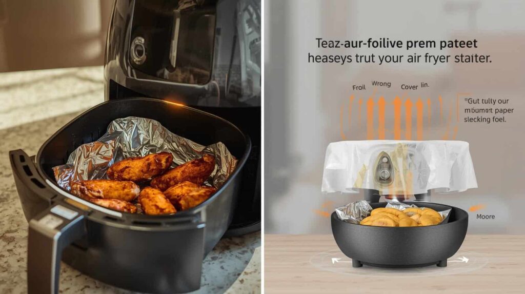 aluminum foil used inside air fryer basket