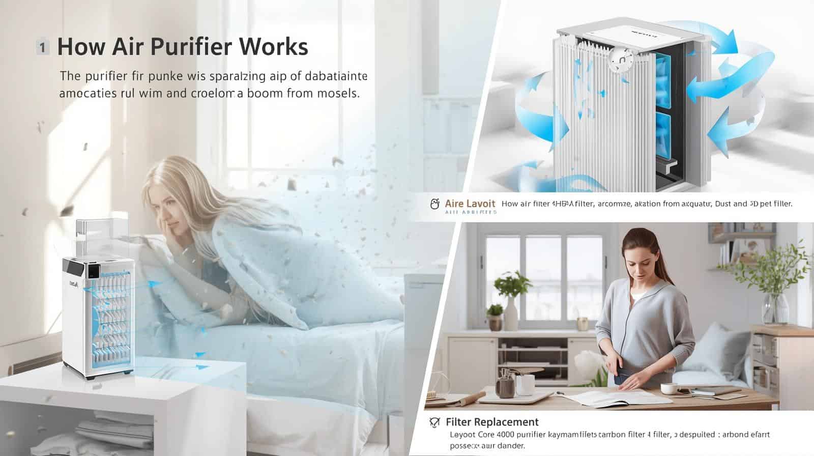 Levoit air purifier cleaning bedroom air