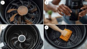 clean air fryer fan